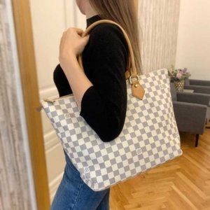 🎀LV 💖 NEVERFULL Monogram Canvas Bag White